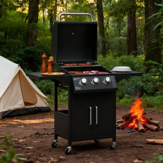 🔥 Portable Gas BBQ Grill with Wheels – Grill Anywhere, Anytime! 🍔🏡